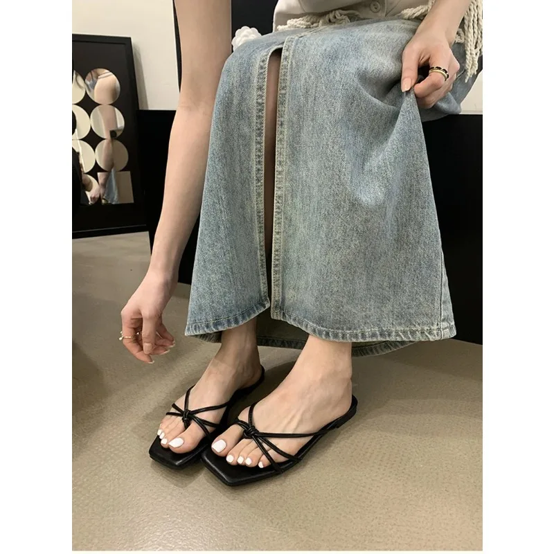 

2026 Slip On Slides Casual Dress Street Style Shoes Summer Beach Flip Flop Women's Flats Slippers Comfort