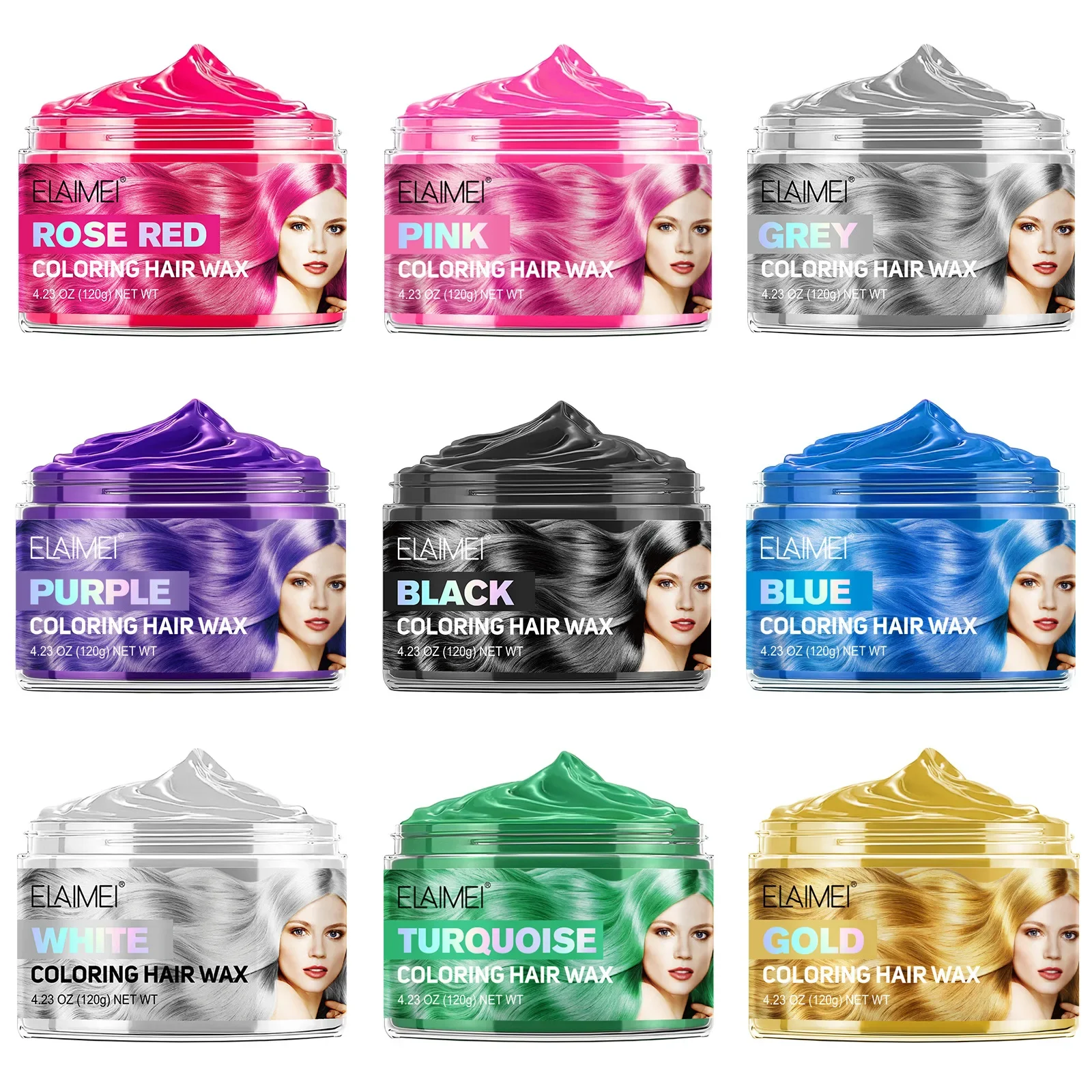 Disposable Styling Dyeing Hair Wax Temporary Colored Hair Paste Natural Quick Quick Setting Hair Wax for Women Men 9 Color