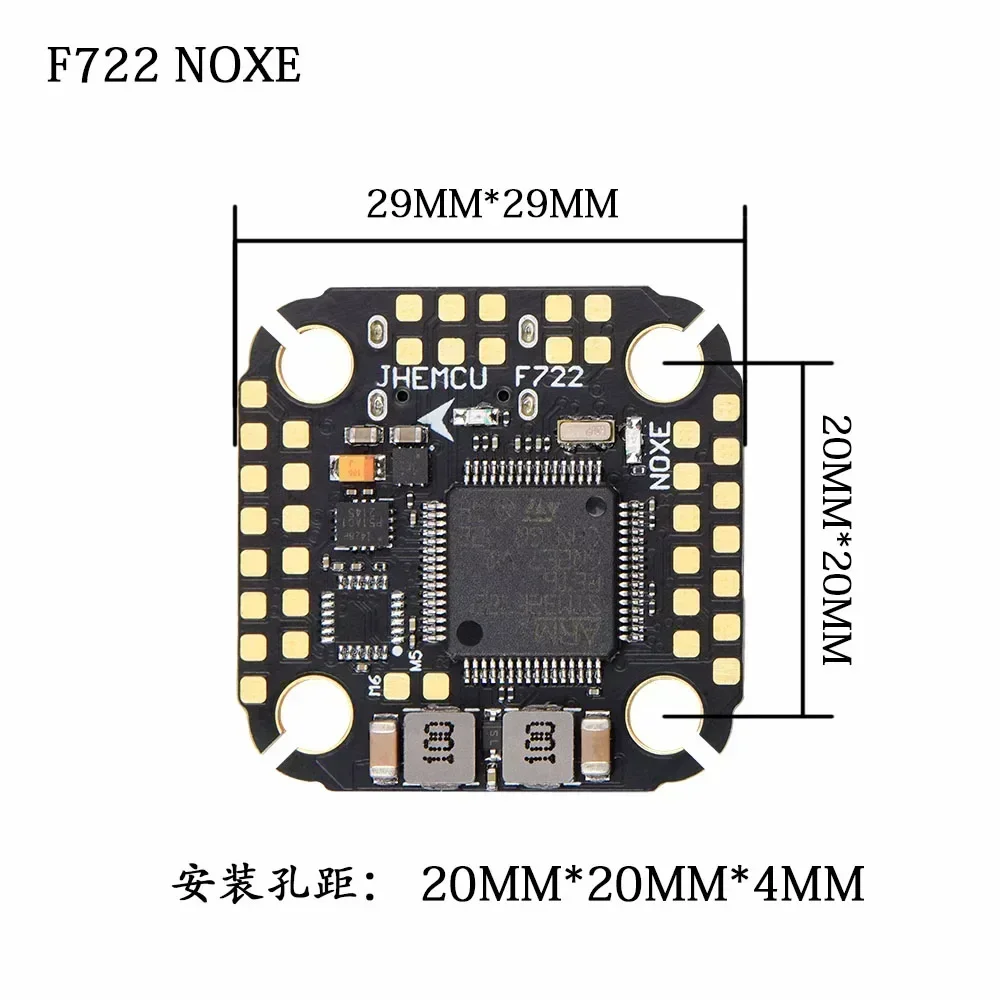 Kontroler lotu JHEMCU F722 NOXE z wbudowanym żyroskopem, barometrem, OSD, BlackBox 16MB, podwójnym BEC, 3-6S, 20X20mm do dronów RC FPV Freestyle