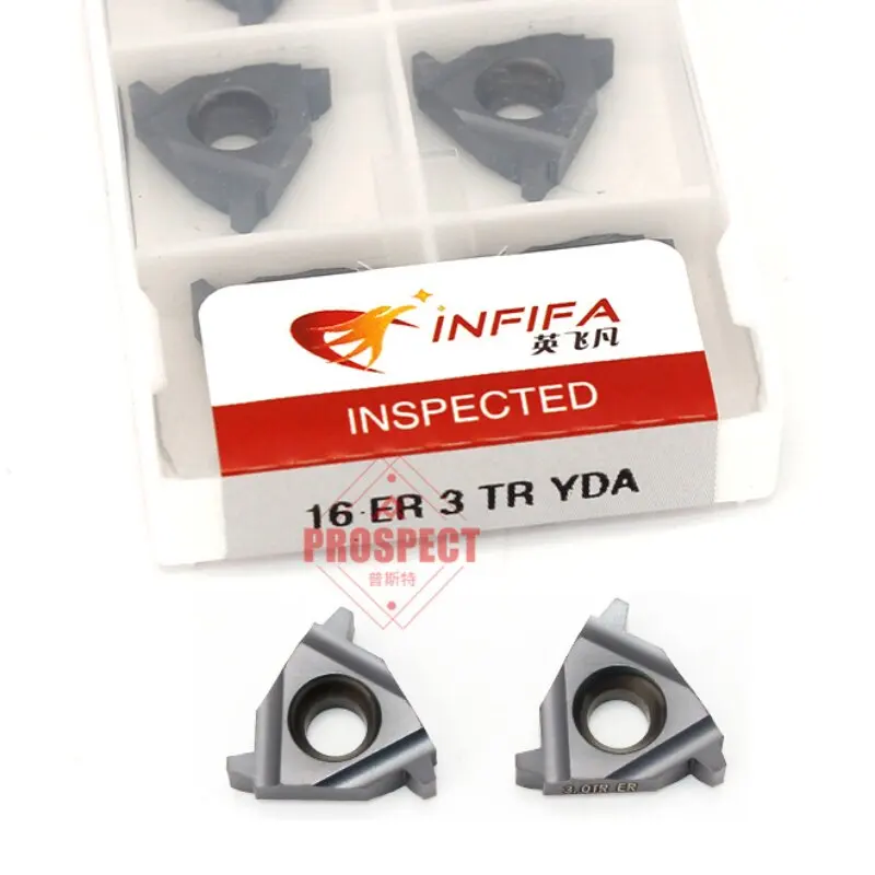 10pcs 16ER 16IR 1.5TR 2TR 2.5TR 3TR YDA Carbide Threading Inserts Trapezoidal Thread Lathe Turning Blade