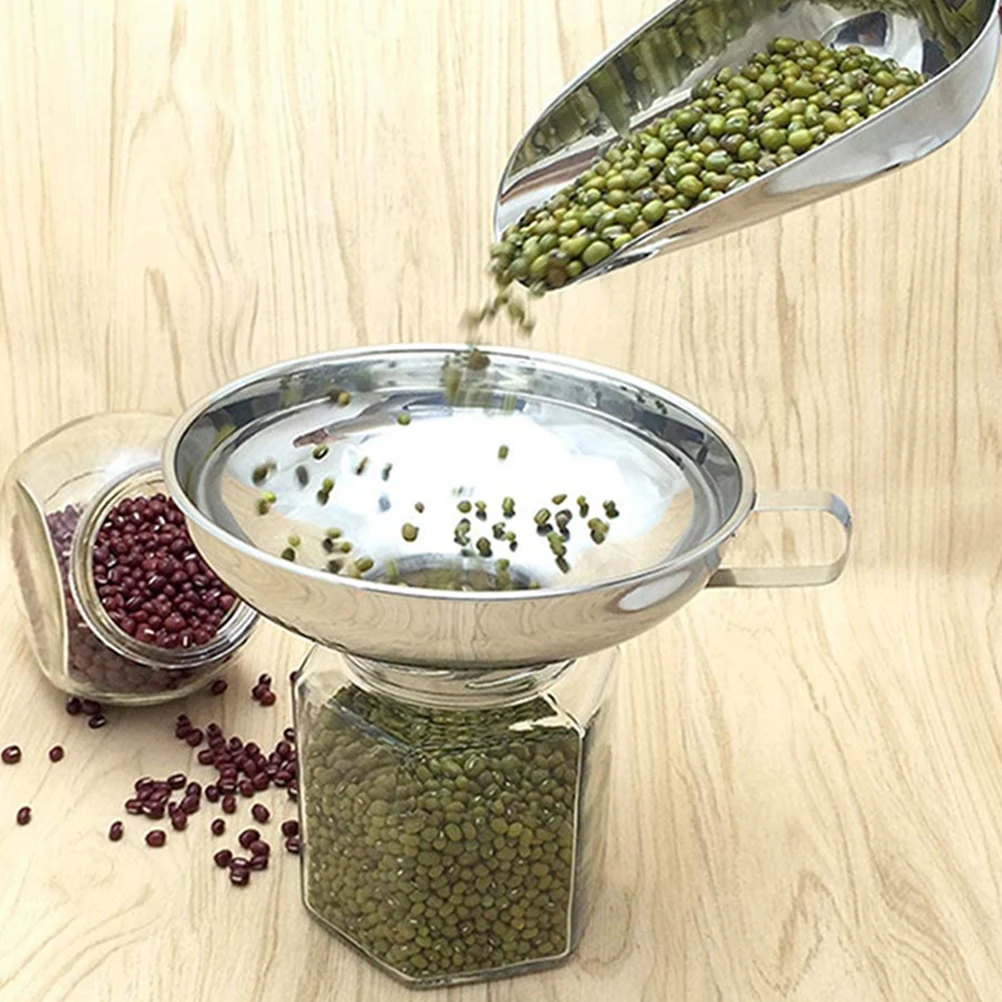 

2pcs Stainless Steel Kitchen Funnel Wide Mouth For Liquid Vinegar Filling Bottle Dispensing Tool Canning Funnel