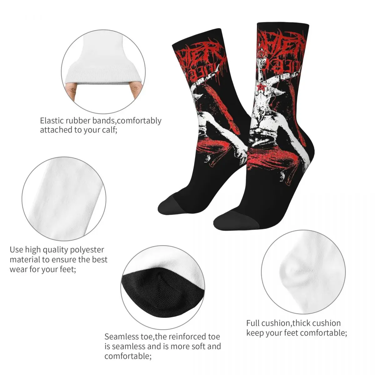 Slaughter To Prevail Merchandise Crew Socks Breathable Deathcore Band High Quality Middle Tube Stockings Cute for Men's Present