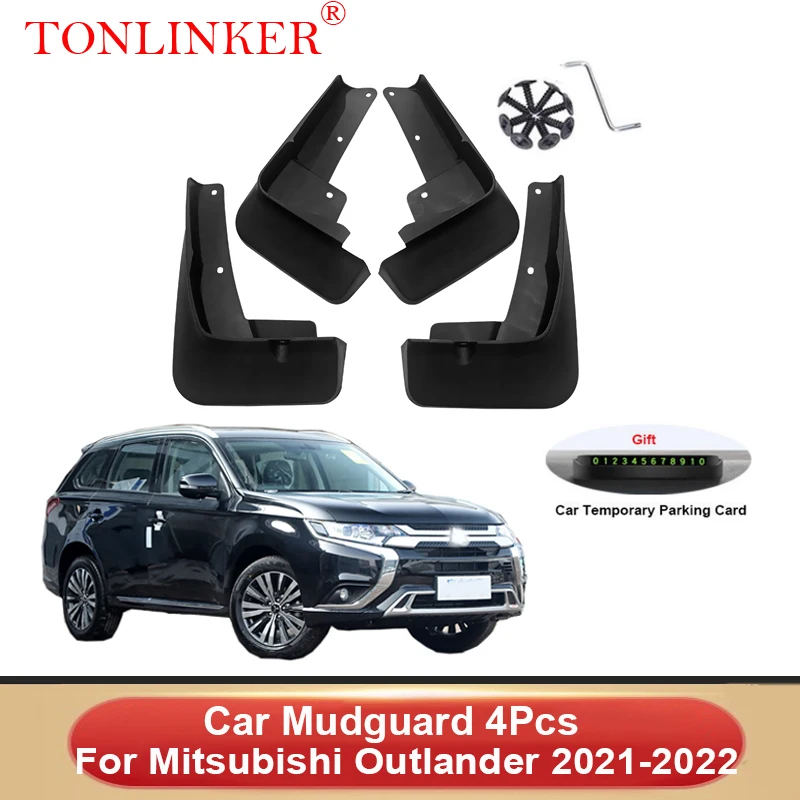 Tonlinker 4 Pcs Car Mudguard For Mitsubishi Outlander 2021-2022 Front Rear Mud Flaps Mudguards Splash Guards Fender Mudflaps