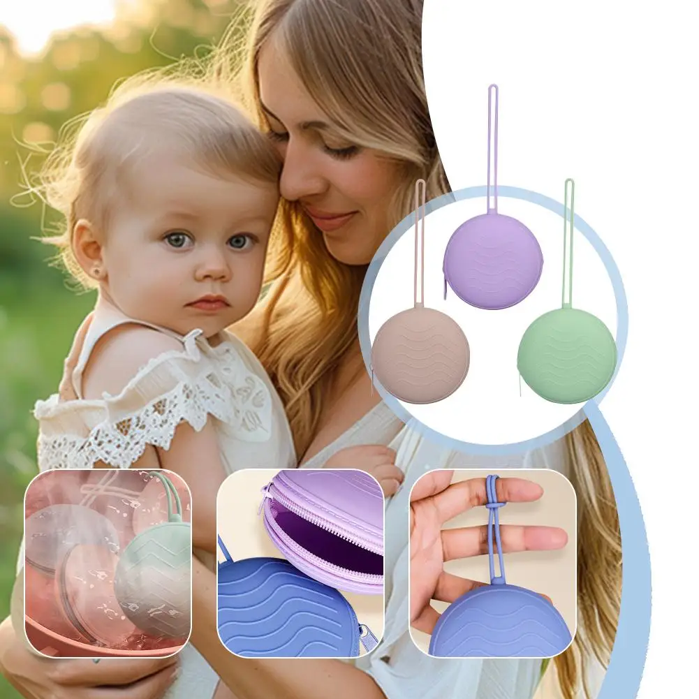 

Силиконовый чехол для детской соски на молнии, коробка для хранения пустышки для новорожденных, портативный держатель для соски, насадка для соски, мини-сумка для монет и ключей