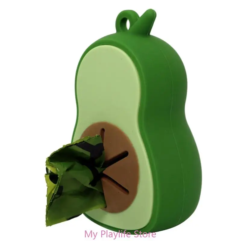 Silicone Avocado Shape Dog Poop Bag Dispenser Waste Bags Holder Dispensers Poop Bags Dogs Trash Pet Clean Outdoor Accessories