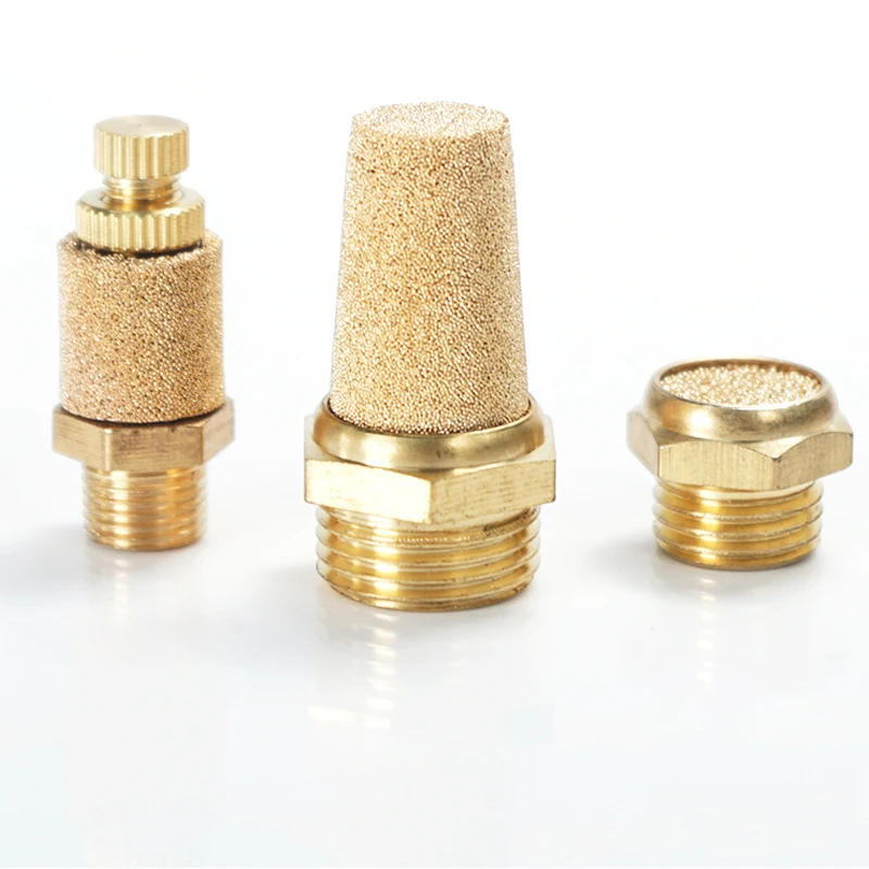 10/50pcs Pneumatic Exhaust Muffler Brass 1/8\