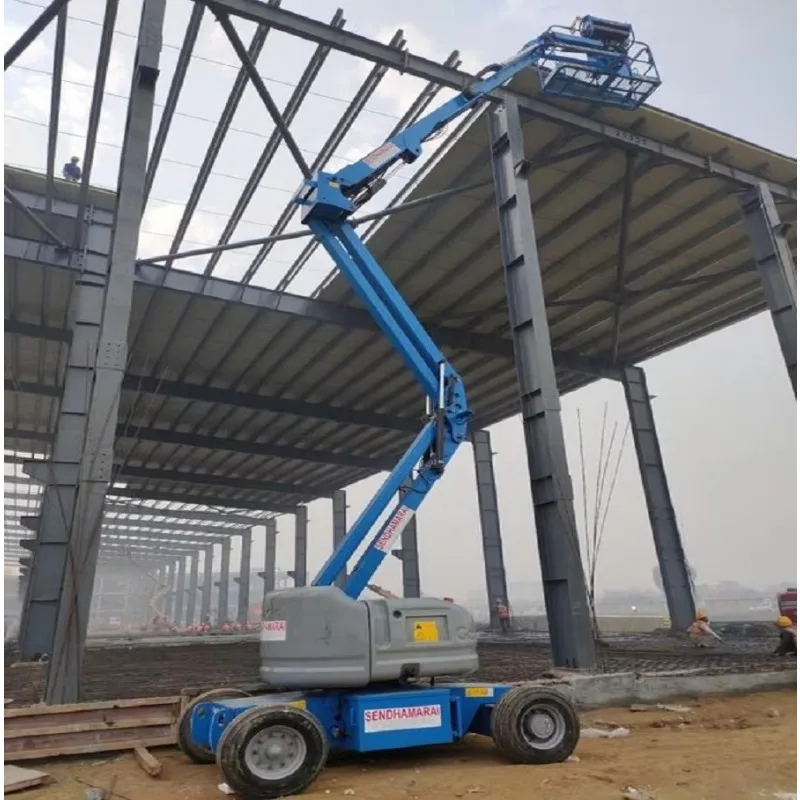 Towable Cherry Pickers Boom Lift Platform Pickup Truck Mounted Articulated Telescopic Trailer Electric Hydraulic 1 Ton Capacity