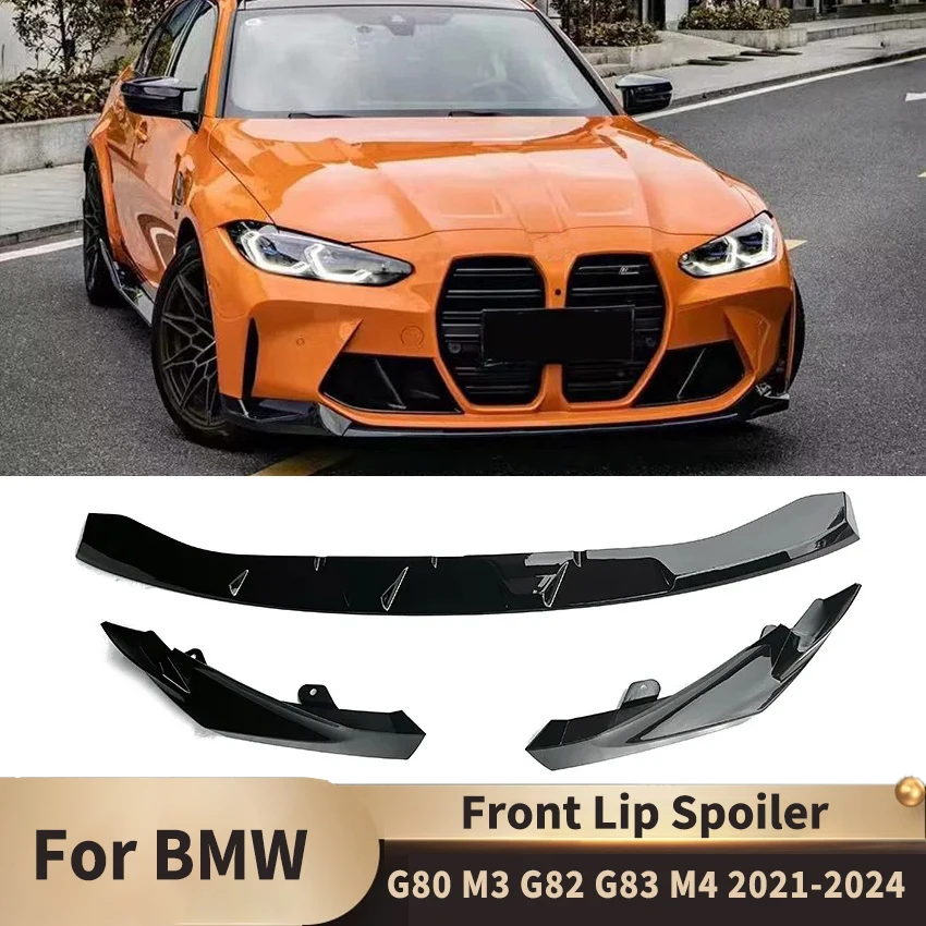 Car Front Lip Bumper Spoiler Splitter Body Kit for BMW G80 M3 G82 G83 M4 2021-2024 Front Lip Chin Protector Cover Accessories