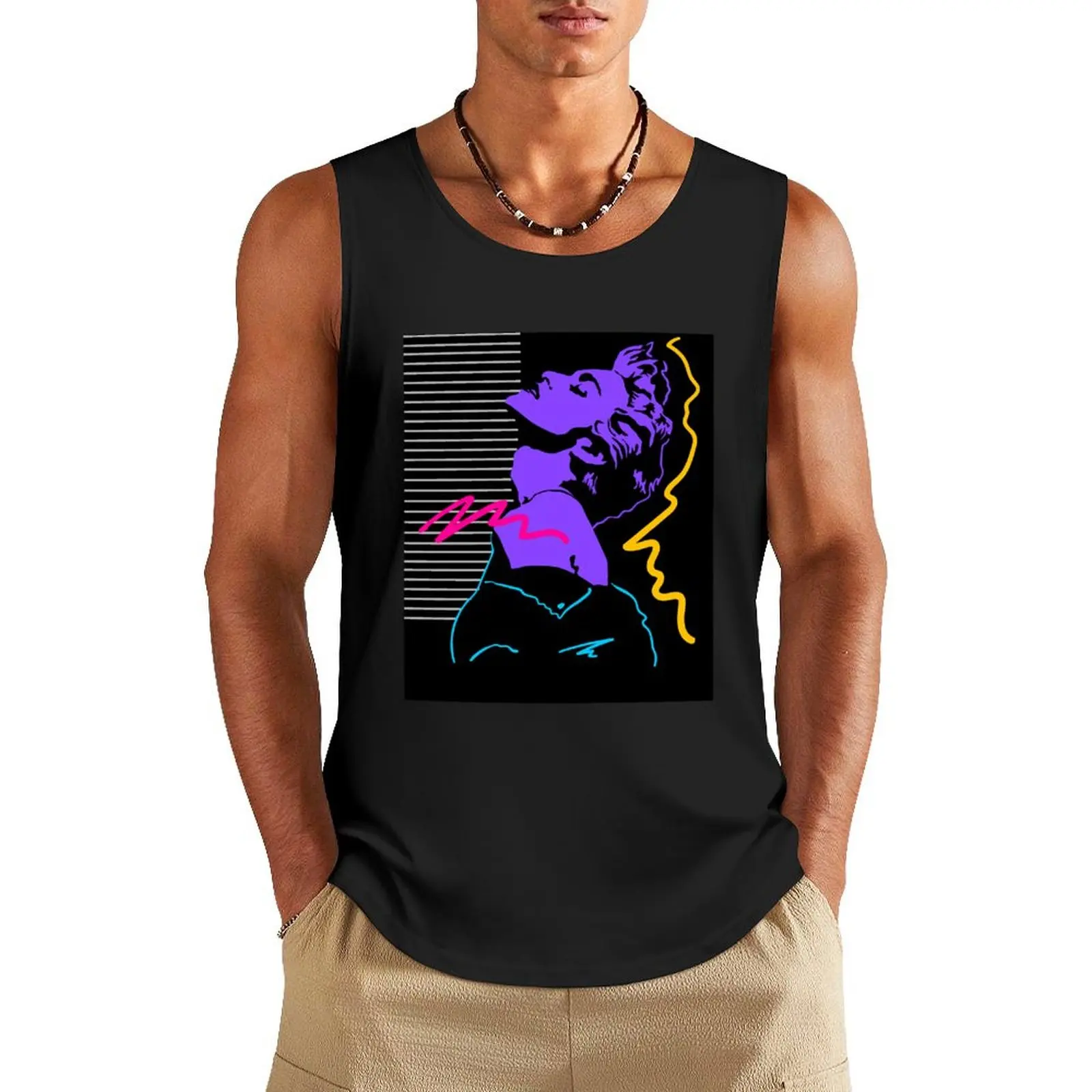 

MATERIAL GIRL 1986 VIBRANT COLORS Tank Top gym men sleeveless shirts T-shirt sports sexy clothes men