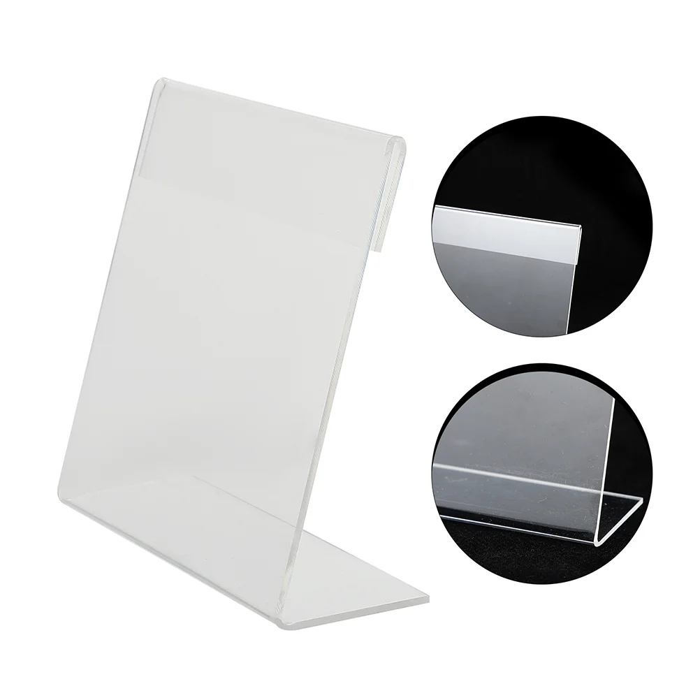 3 Pcs Price OEM Acrylic Display Risers Labels Name Clip Stand Food Sign Holder Flyer Card Ticket Desktop