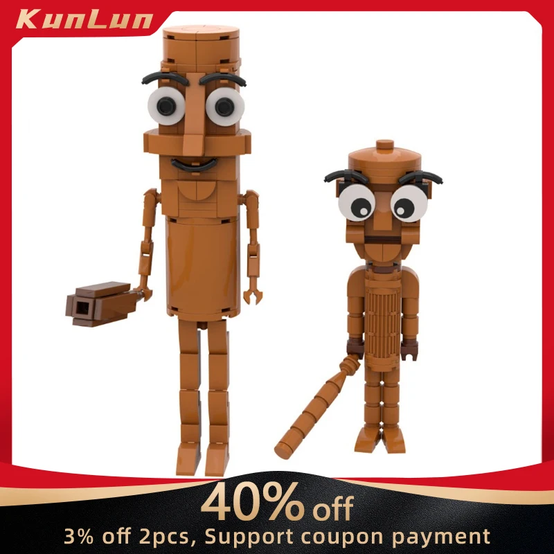 

Tung Tung Tung Sahur Wooden Stick Man Building Block Collectible Desk Ornaments Creative Birthday Gift for Friend Safe Boy Toy