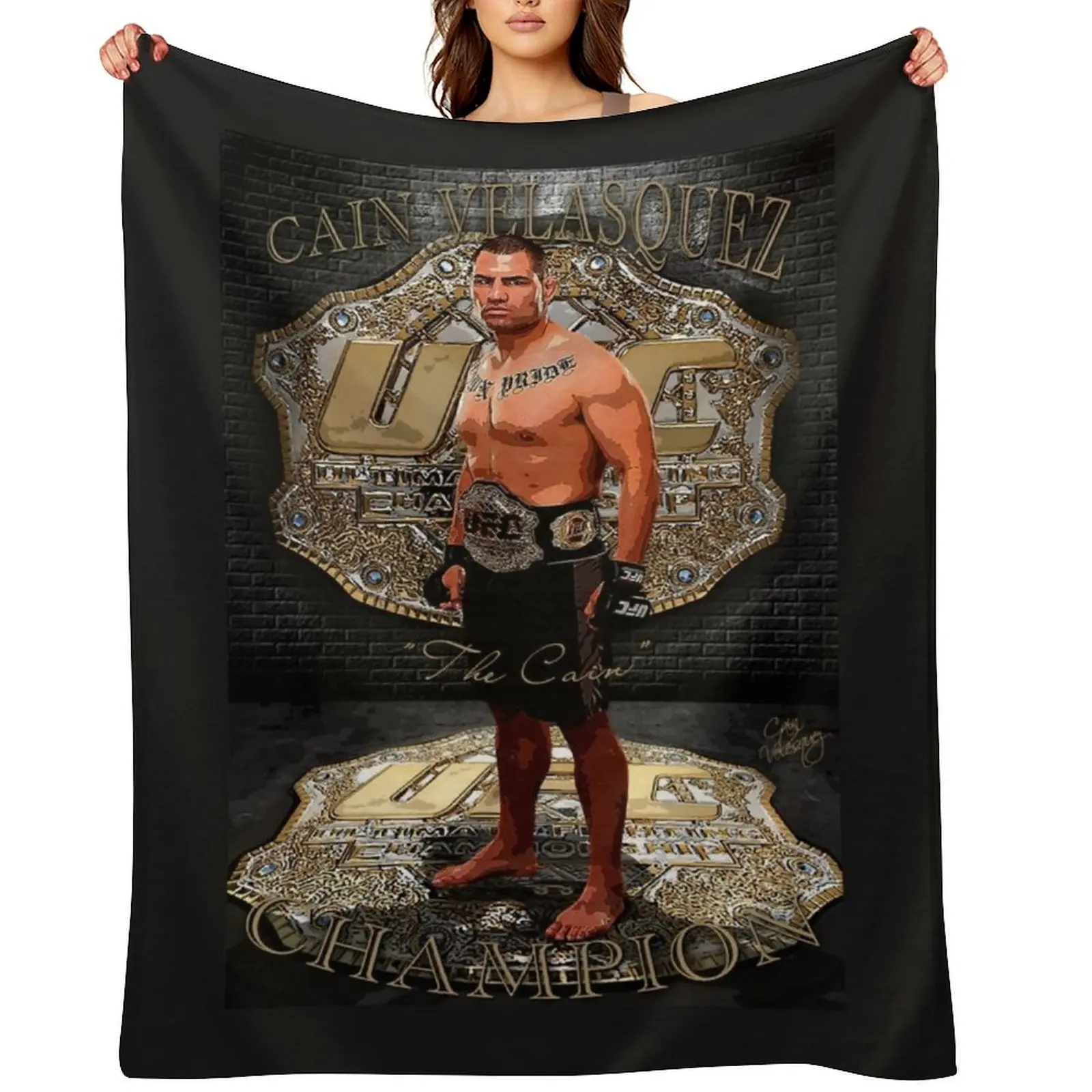 

Cain Velasquez The Cain D-2 Throw Blanket valentine gift ideas Cute Plaid Camping christmas gifts Blankets
