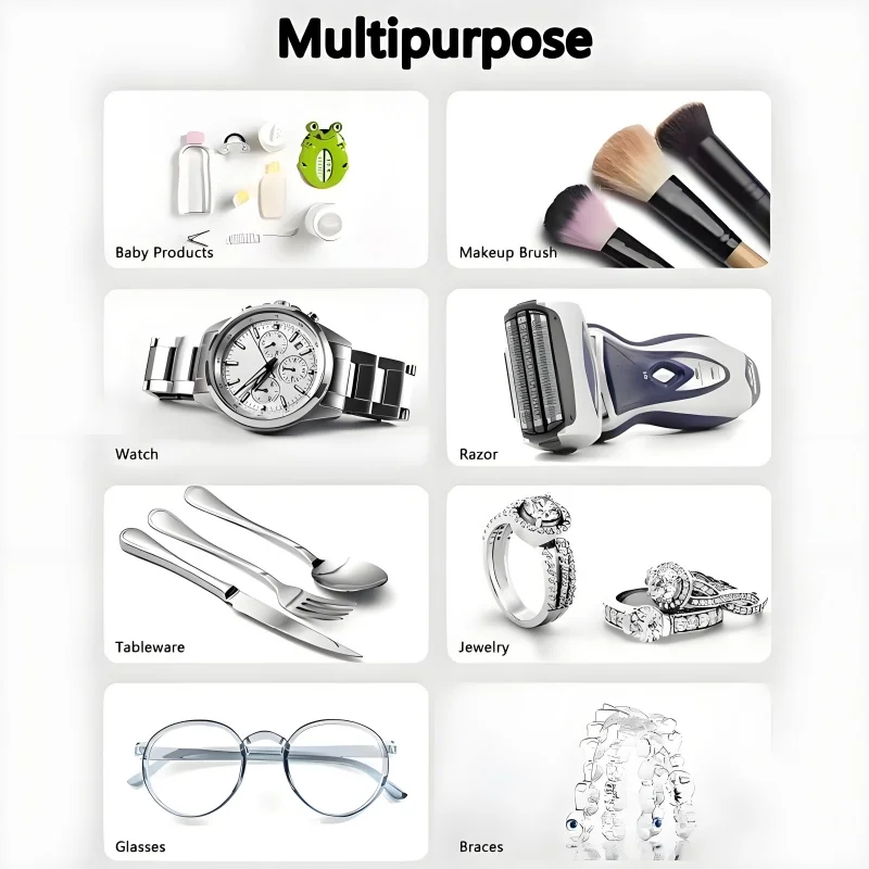 Ультразвуковой очиститель, мини-электрический очиститель кистей для макияжа, бытовой портативный 390 мл, 48000 Гц, частота вибрации для ювелирных изделий, часов, очков