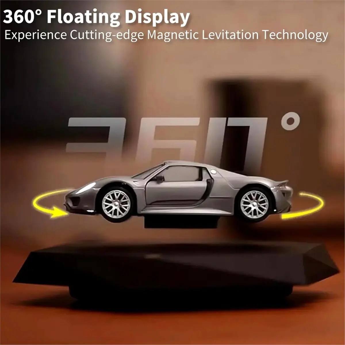 

360 ° Магнитный левитирующий дисплей для автомобиля с реалистичным открыванием дверей и сенсорным управлением, настольный декор, вилка EU
