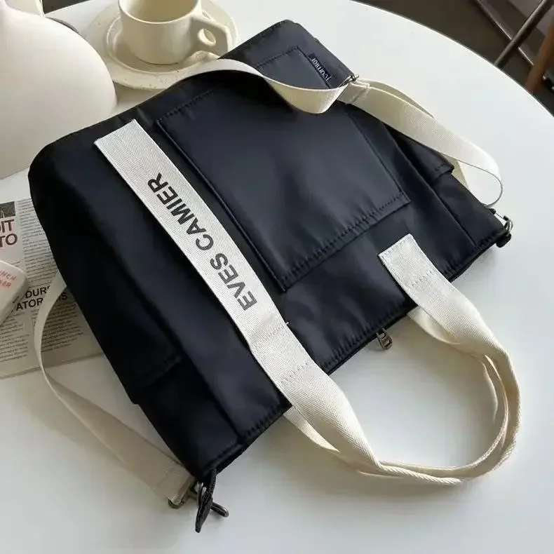 Neue Casual Tote Große Kapazität Schulter Tasche Nylon Wasserdichte Leinwand Handtasche Einfache Mode Messenger Taschen für Schülerin – Detail 19