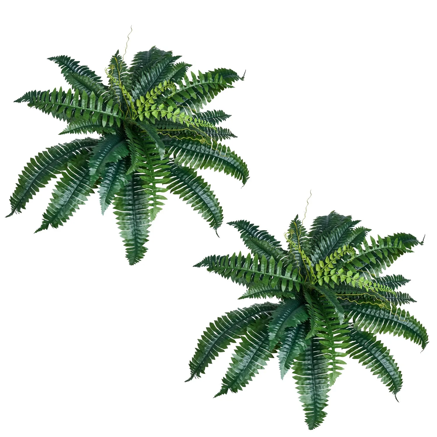 

2-piece artificial Boston fern green plant decoration for home use
