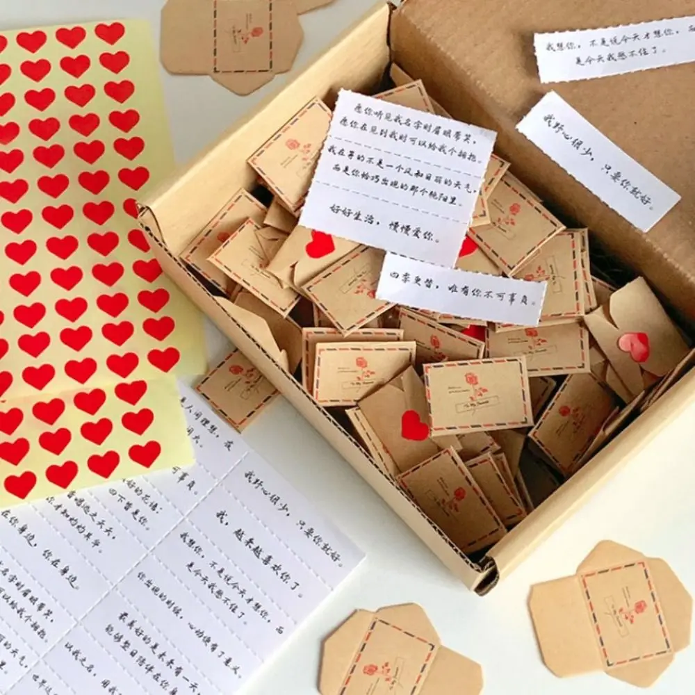 Minijuego de cartas de amor para manualidades, regalos sorpresa para manualidades, listas de mensajes de amor hechas a mano, 100