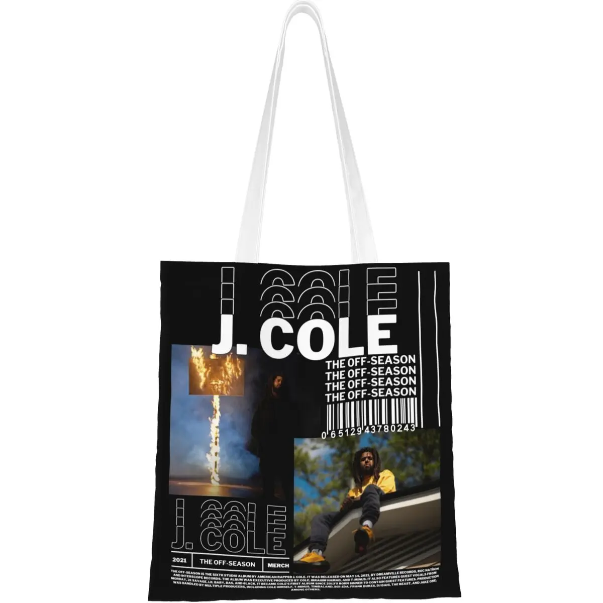 Sac fourre-tout en toile pour femme, style simple rétro, années 90, Hip Hop J Cole, Sared Merch Sacs tendance Bootleg, Cole