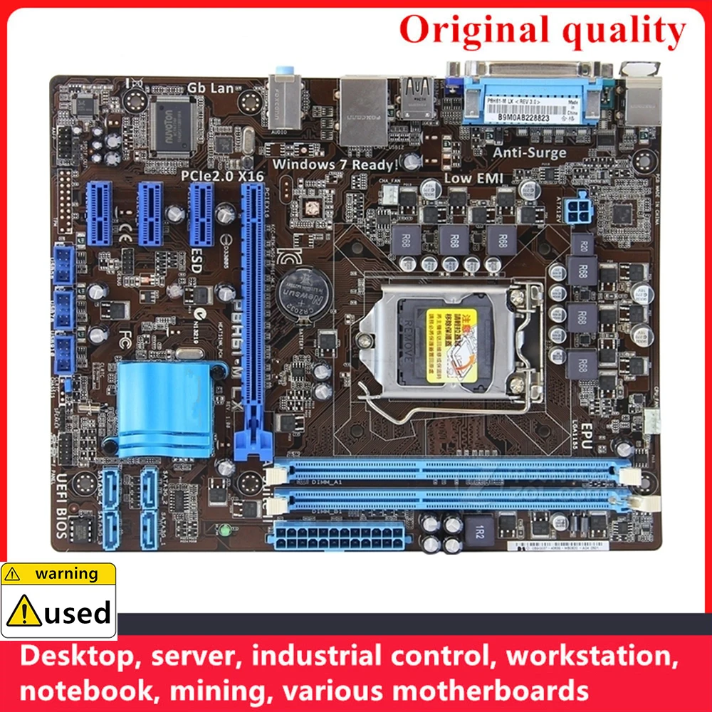 Used For P8H61-M LX Motherboards LGA 1155 DDR3 16GB PCI-E2.0 M-ATX For Intel H61 Desktop Mainboard SATA II USB2.0