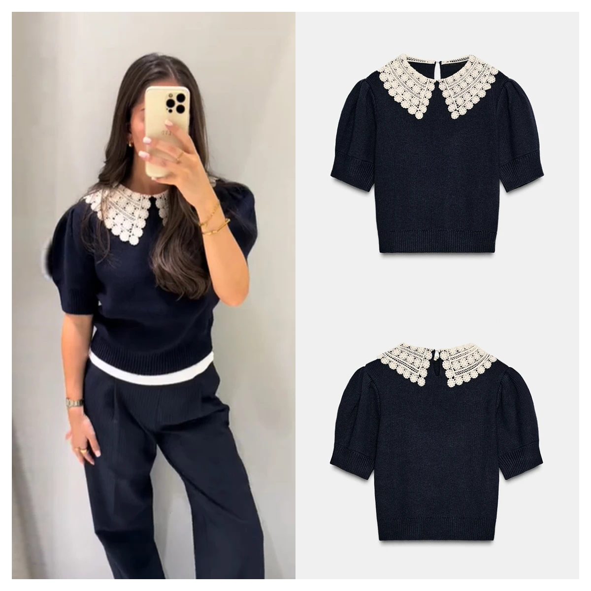 Top Corto de Punto para Diseñadores de Moda, Elegante, Femenino, Retro, Tendencia de Verano, Suéter Casual para Citas, Ropa Urbana para Mujer