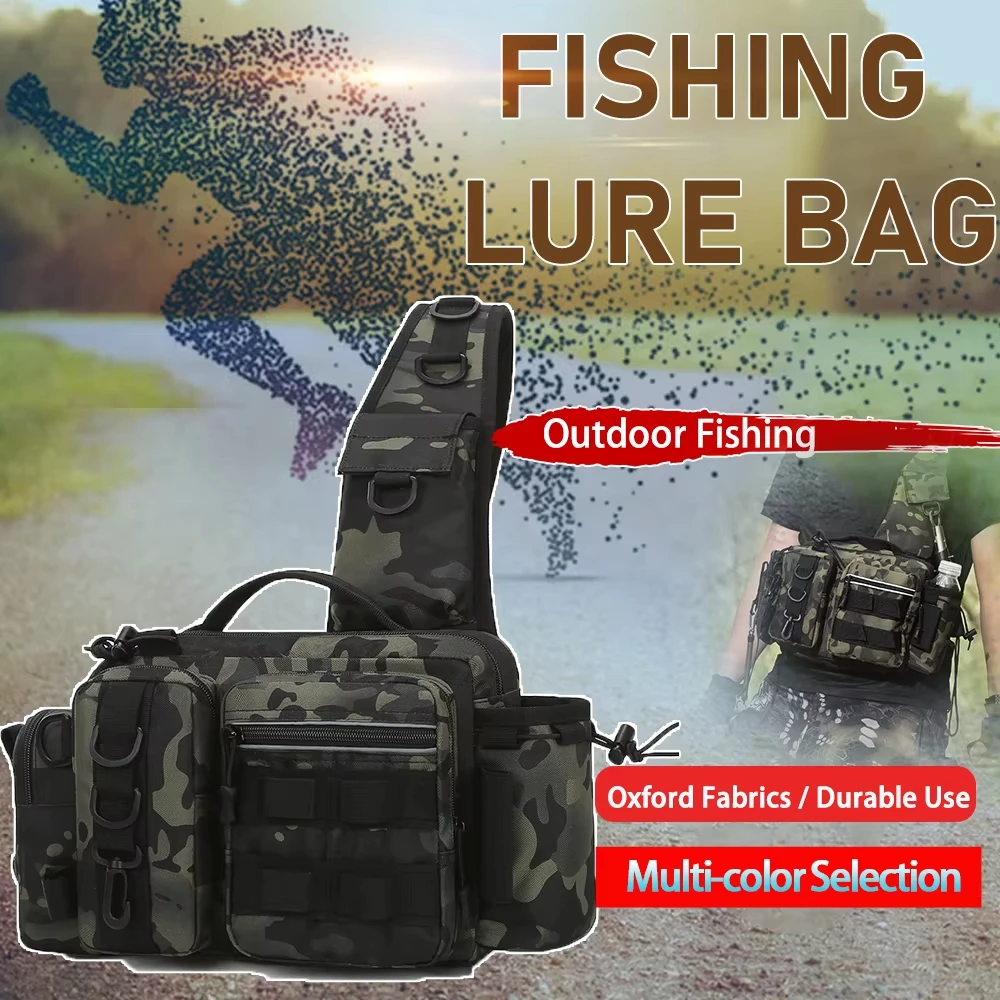 

Multi-Functional Fanny Bag Take Fishing Rod Tackle Camping Tactical Shoulder Pack for Outdoor Sports Hiking Climbing Fishing
