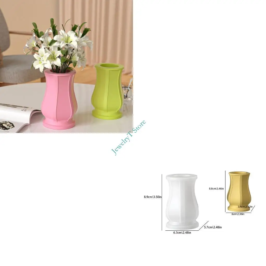Multifunctional Silicone Vase Mold Jewelry Holder Roman Pattern Craft Tool 8.9x6.3cm Silicone Texture for Crafting