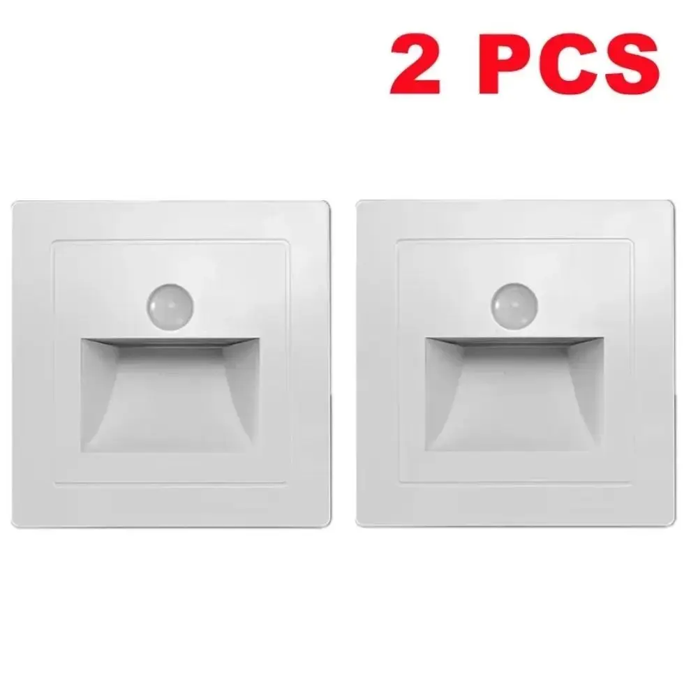 

2 Pcs Stair Case Light Recessed Led Wall Lamp Corridor Lighting Wall Lighting PIR Motion Sensor Step Lamp Night Light