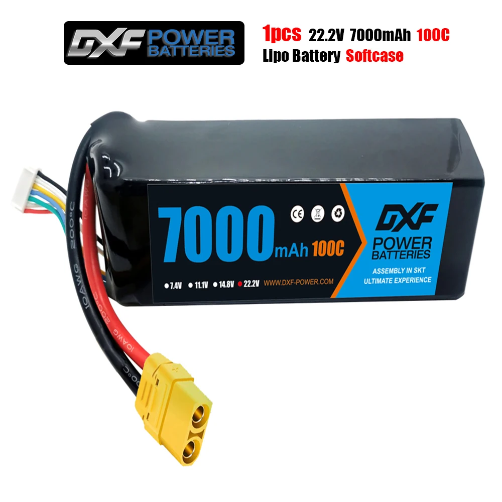 

DXF 6S 22.2V 7000mAh Lipo Battery 14.8V 15.2V 11.1V 7.4V 4S 3S 2S 10000mAh 6500mAh 8000mAh 8400mAh 9200mAh 5200mAh for RC Car