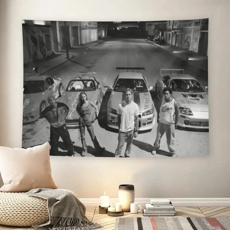 The Fast and the Furious Black-White Crew Wall Flag Home Decor Items Outdoor Decorations Funny Flags for Bedrooms Barber Shop