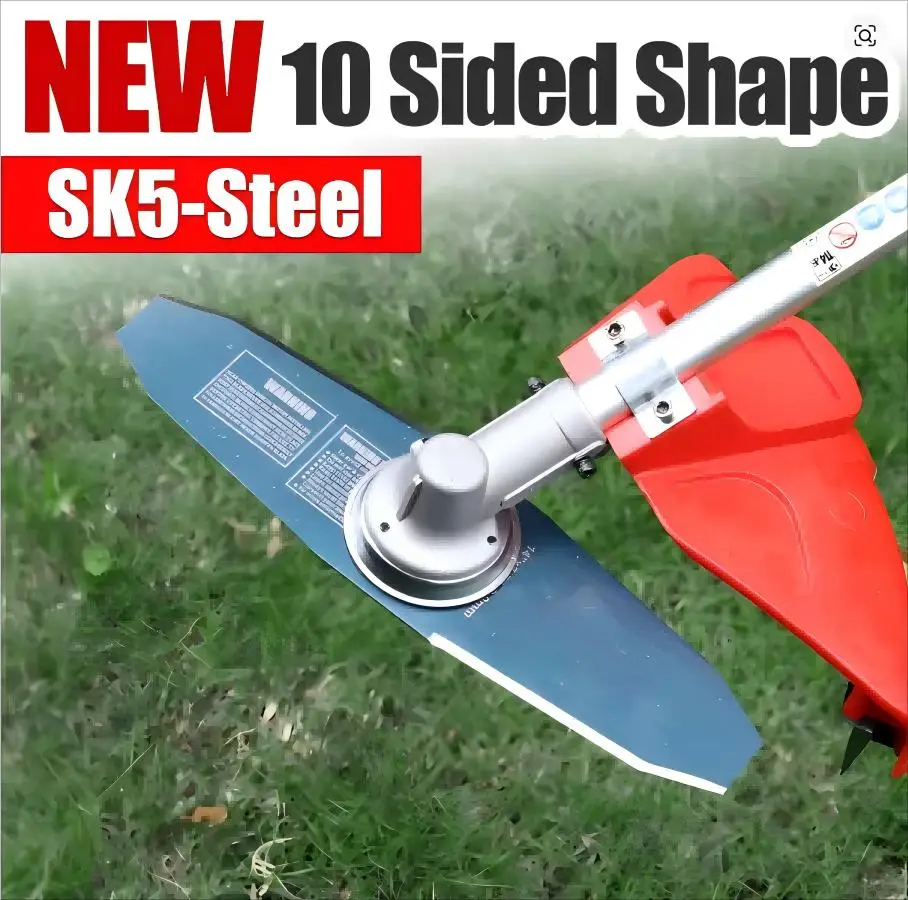 1 Piece of High-Quality 14inch 10-Blade Sk5 Carbon Steel Lawn Mower Blade, Suitable for Brush Cutters/Pruners/Lawn Mowers and Other Garden Tools, 6/9 Adapter Accessories, More Effective in Trimming Weeds and Bushes