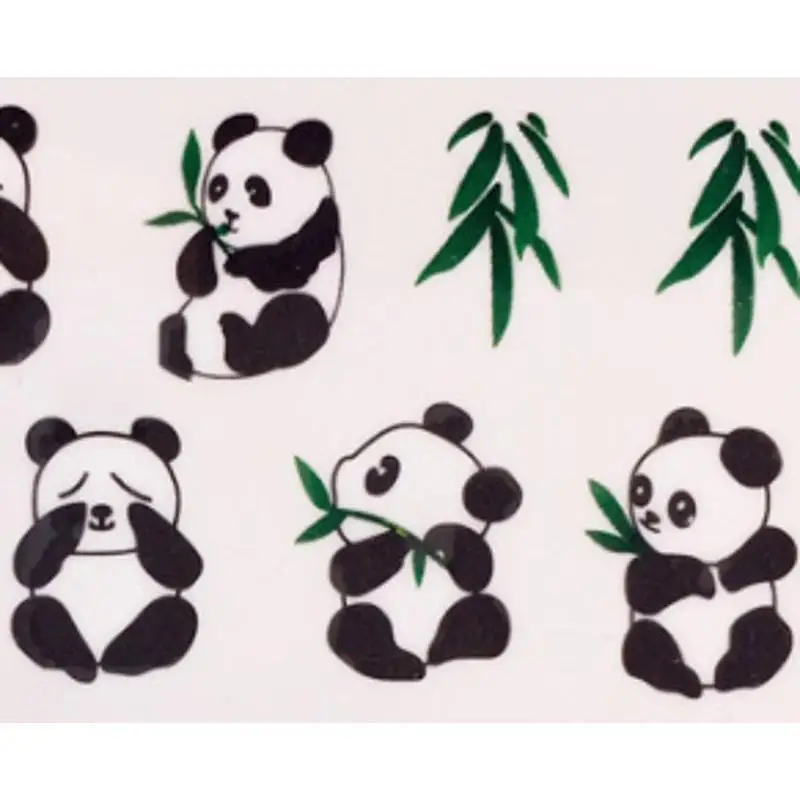 5 folhas novo design impressão de transferência de água etiqueta da arte do prego decalques panda bonito diy unhas ccreative animais dedo adesivo suprimentos