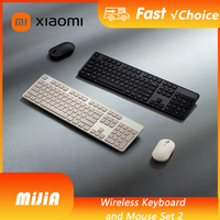 Xiaomi mijia Keyboard Mouse Set 2 for Office Computer 2.4GHz Wireless Portable Black Minimalist 104 Keys USB Thin Keyboards