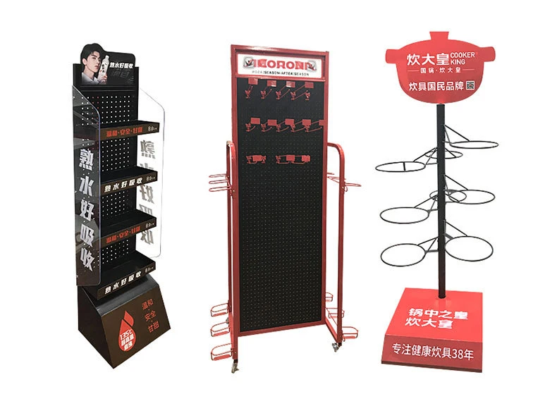 Custom Heavy Duty Cat Food Display Stand Double-Sided Modern Metal Shelf Potato Chip Display Rack