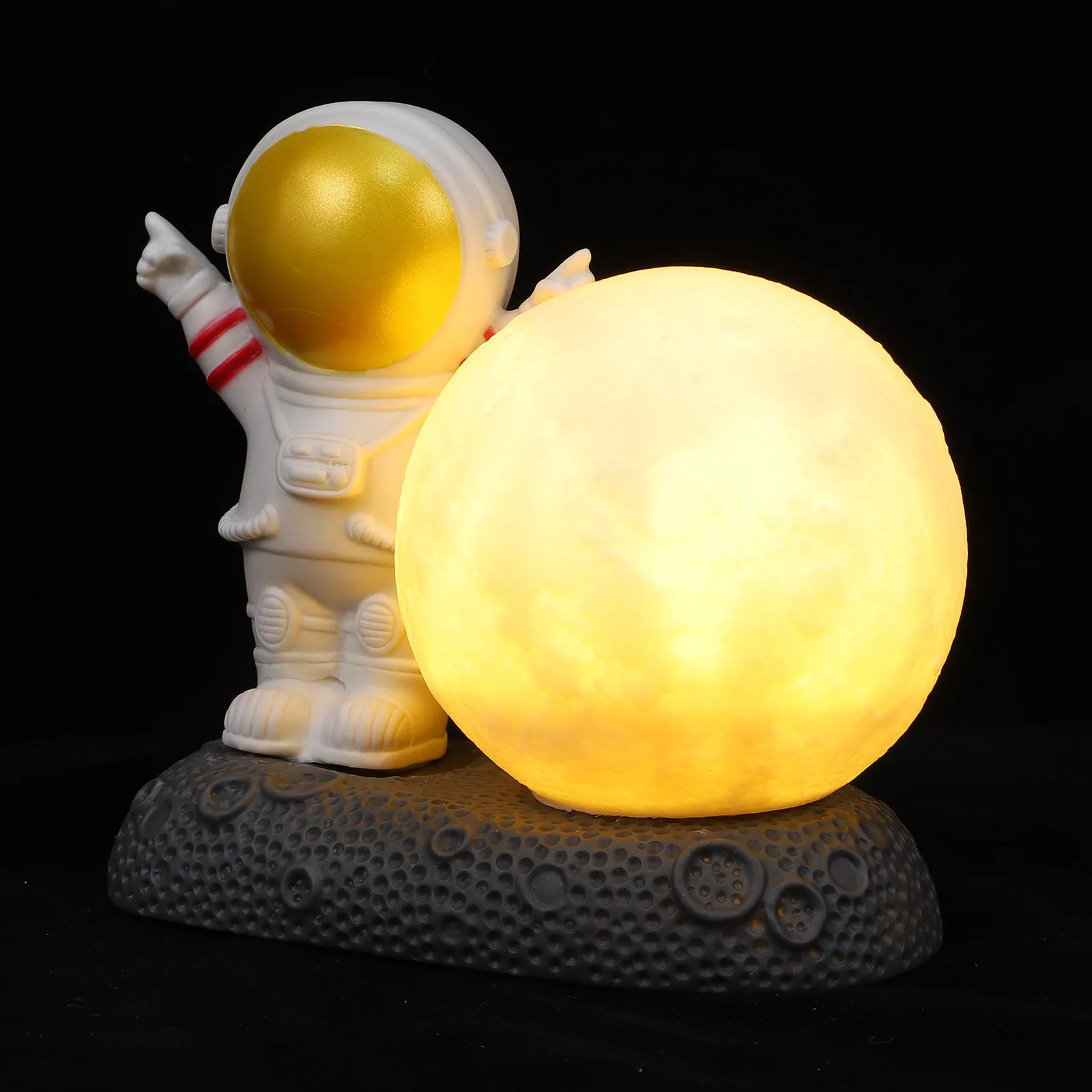 

1Pcs Mini Astronaut Night Lamp Resin Spaceman Design Non- Safe Button Powered Desktop Decor for Indoor