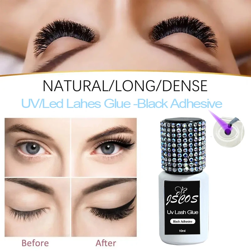 

Upgrade Black Eyelashes Adhesive UV Lash Glue Lash Extension Glue 10ml UV Eyelashes Adhesive For Professional Beauty Salon