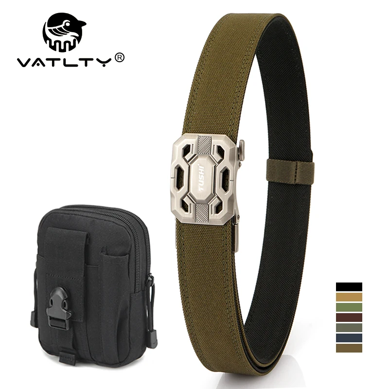 

VATLTY новый жесткий военный тактический ремень для мужчин, брюки из цинкового сплава с автоматической пряжкой, прочный повседневный ремень из натурального нейлона