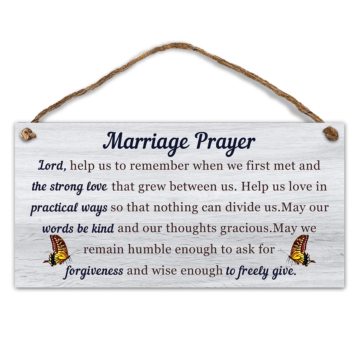 Marriage Prayer Wood Plaque,Decorative Wall Art Room Decor, Farmhouse Hanging Wood Sign,Christian Wall Decor,Wedding Decoration