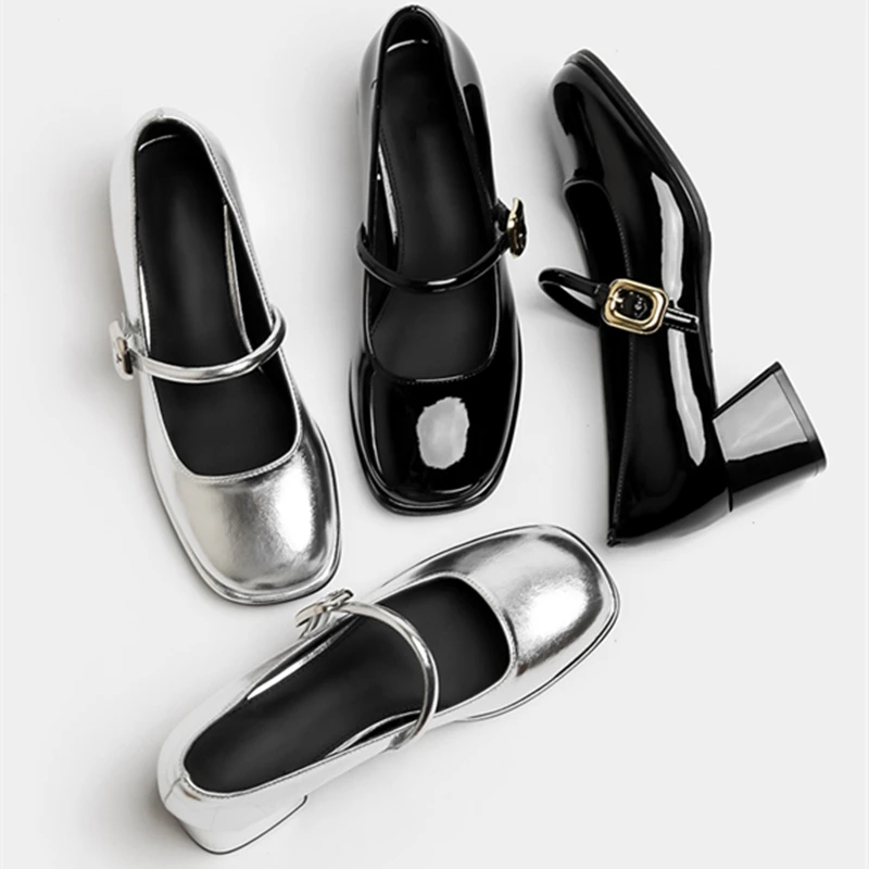 

New Style Women's High Heels Mary Jane Shoes French Elegance with Heels Women's Single Shoes Daily Solid Color Zapatos Mujer