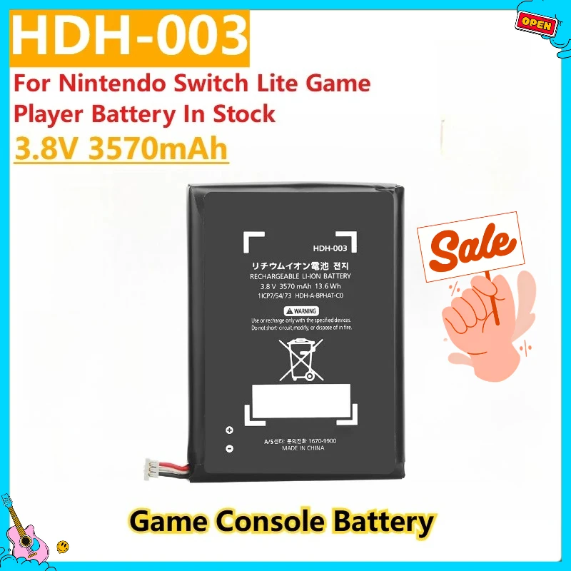 

New Replacement Battery HDH-003 3.8V 3570mAh For Nintendo Switch Lite Game Player Battery In Stock