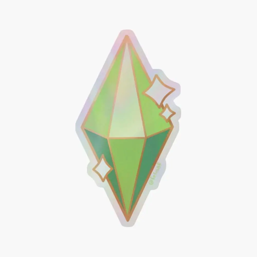 The Plumbob Holographic Sticker for Laptop Decor Bedroom Car Cute Cartoon Art Fashionable Public Suitcase