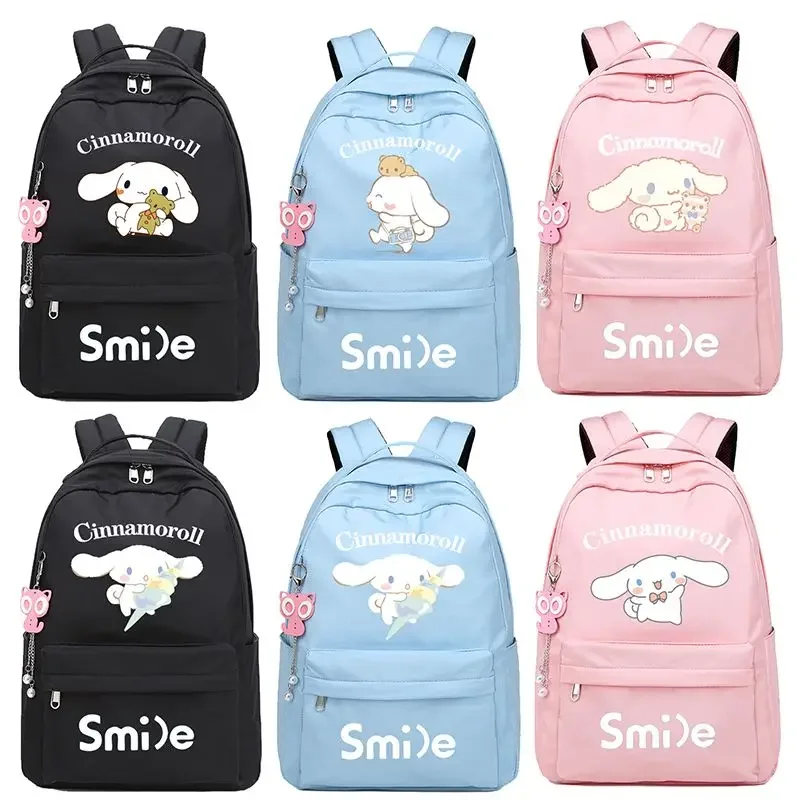 Cute Schoolbag Female Sanrio Anime Cinnamoroll Girl Campus Backpack Versatile Junior High School Student Boy Girl Bag