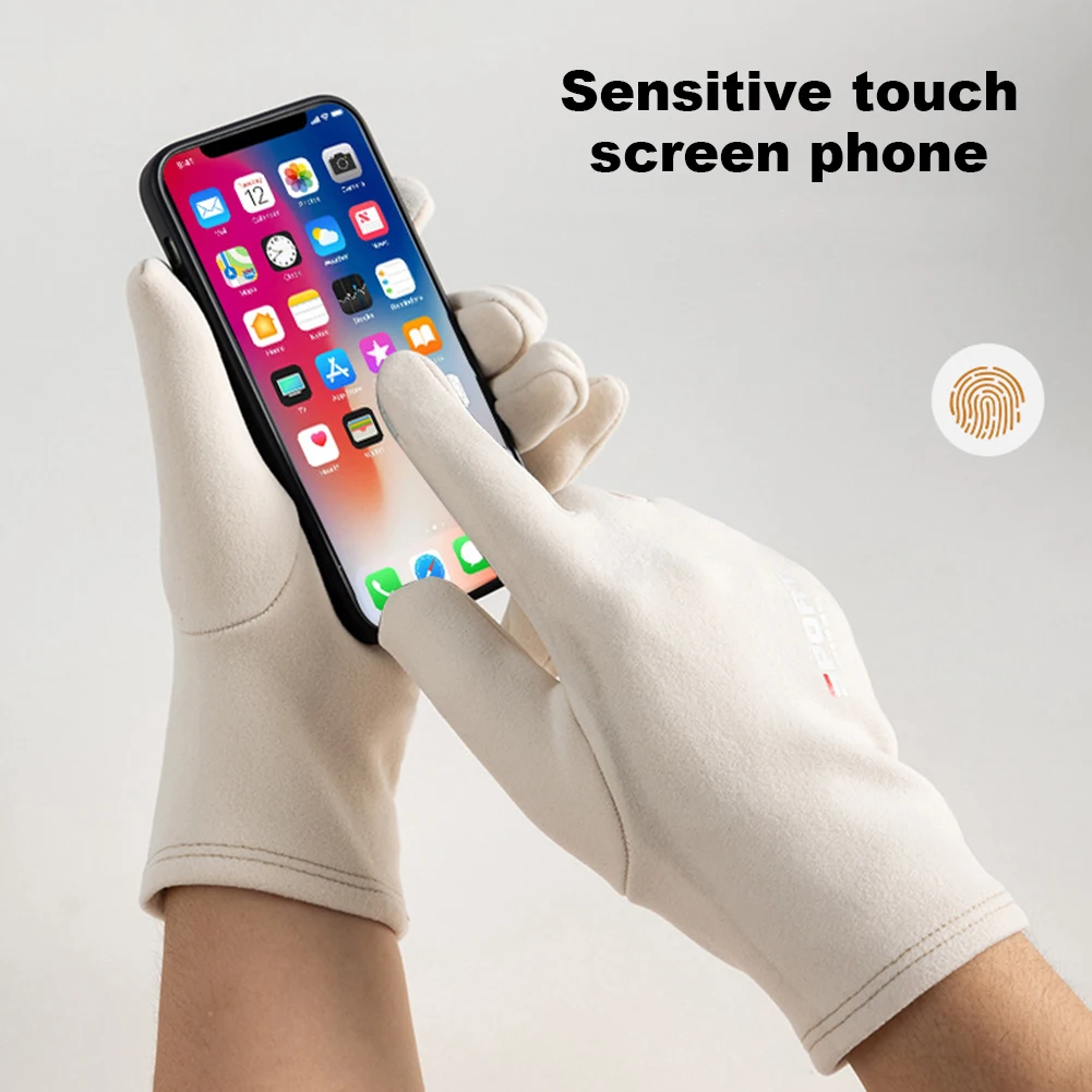 

Winter Motorcyclist Gloves Touch Screen Bicycle Thermal Insulated Gloves Windproof Full Finger Gloves for Running Cycling Drivin