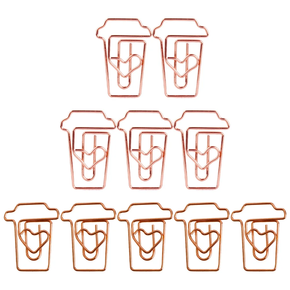 24 قطعة فنجان القهوة دبابيس ورق سبيكة الإبداعية ملاحظة كليب لمكتب المرجعية مشابك ورق معدنية أوراق فضفاضة فرز مكتب ملزمة #4