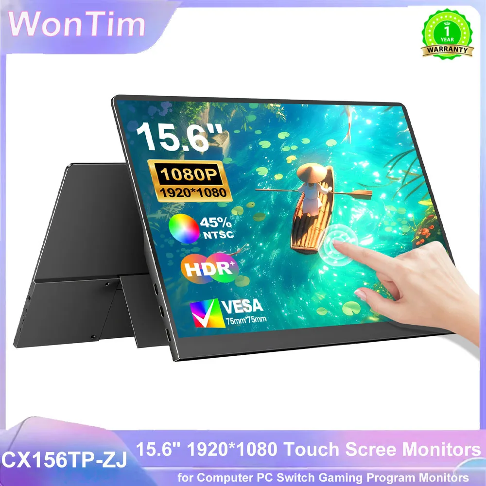 15.6 Inch Portable Touch Monitor Non-touch optional 16:10 1920*1080P Gaming Computer Expand Display For XBox PS4/5 Switch Loptop