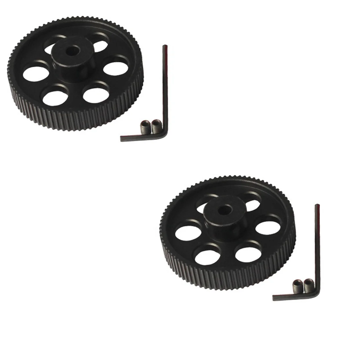 2Pcs 80Teeth 2GT C Kit 2GT Timing Pulley Bore 5mm 2MGT Synchronous Belt Width 9/10mm 80T for Voron 2.4 Black