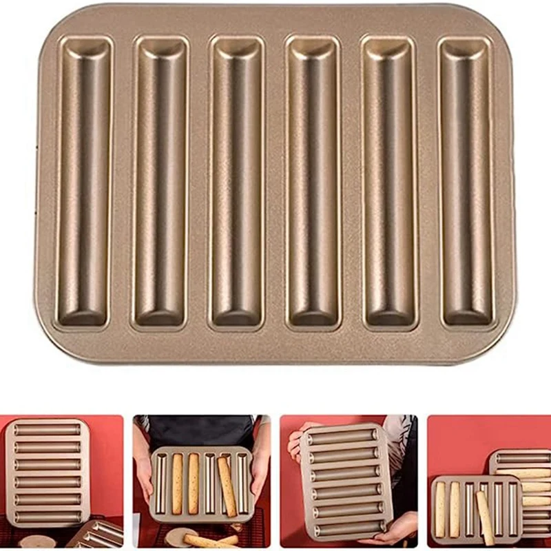 Biscuit Stick Baking Tray Carbon Steel Breadstick Biscotti Ladyfinger Small Muffin Cupcake Tin Tray