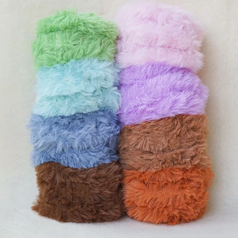 Soft Faux Rabbit Fur Twist Sticks Colorful Plush Iron Wire Thread Ribbon Bar Strip Stick String DIY Handmade Doll Toy Material