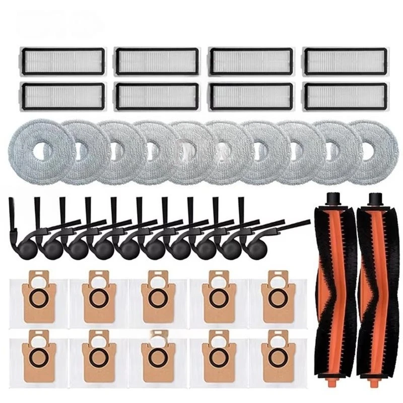 ~Top Rated For Xiaomi Robot For Vacuum Accessories-H50-Main Side Brush, HEPA Filter, Mop Cloths, Dust Bag, Spare Parts For
