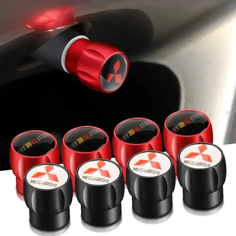 4PCS Car Wheel Tire Valve Stem Caps For Mitsubishi Ralliart ASX Eclipse Galant Mirage Montero EVO Xpander