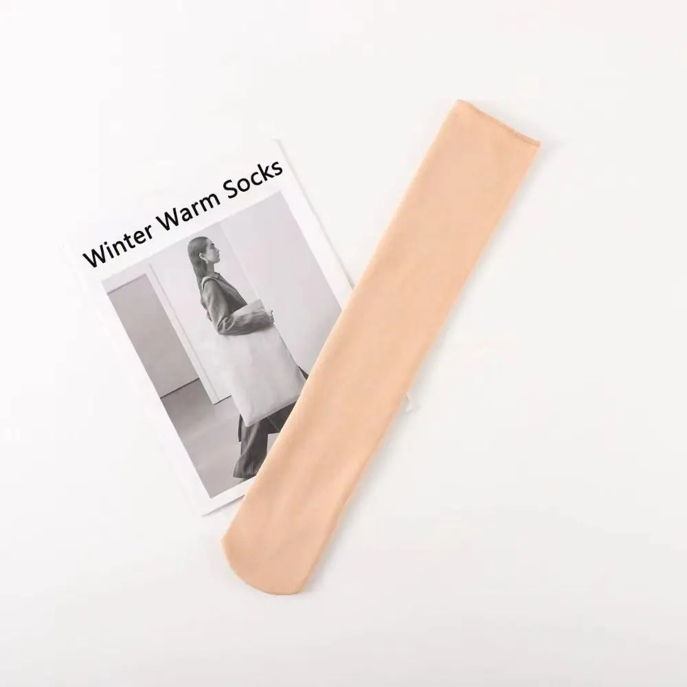 الدافئة الحرارية المخملية مبطنة الثلوج الجوارب سميكة سوداء عارية النوم الجوارب الدافئة عادية المنزل جوارب يمكن السير بها على الأرض الخريف الشتاء #3